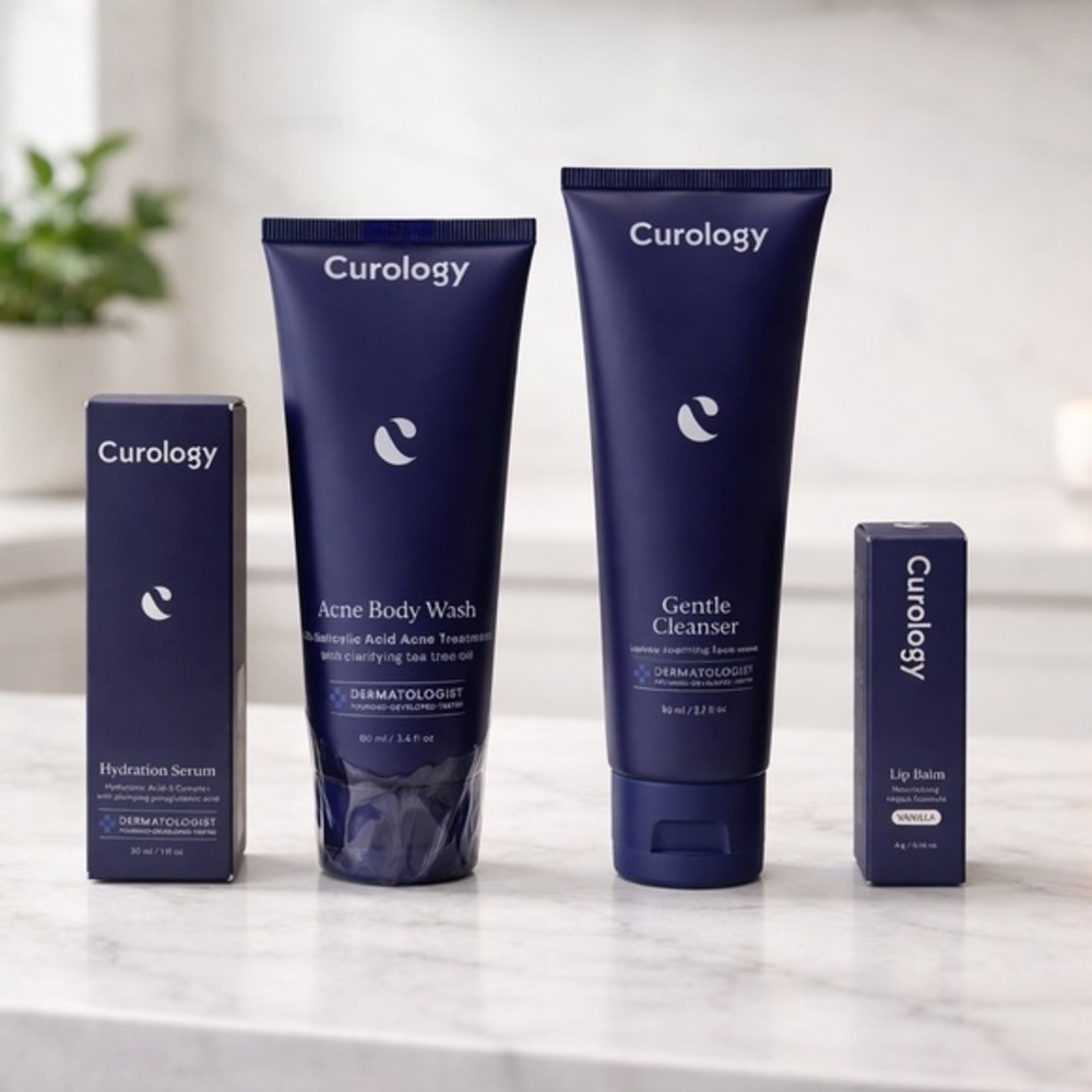 Curology Clear Skin Essentials Bundle 🧴✨ Acne + Hydration Routine Set (4-Piece)